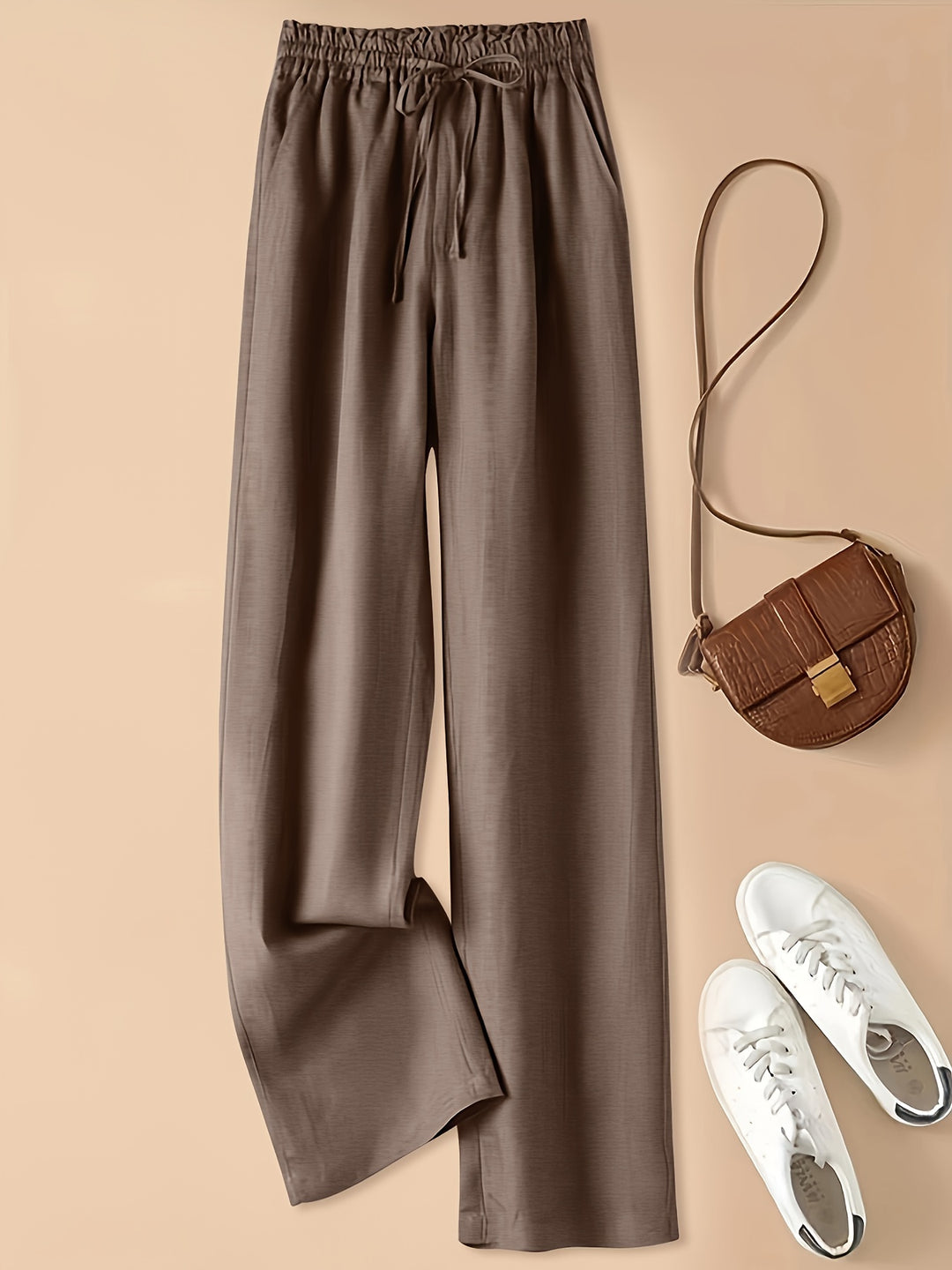 Eva | Elastic Waist Wide Leg Pants