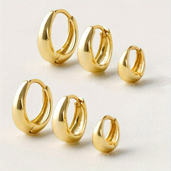 Ella | 3-Pair Glossy Hoop Earring Set