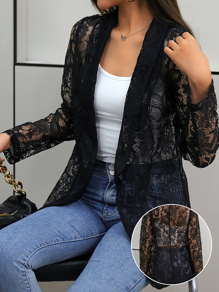 Liana | Floral Lace Lapel Blazer