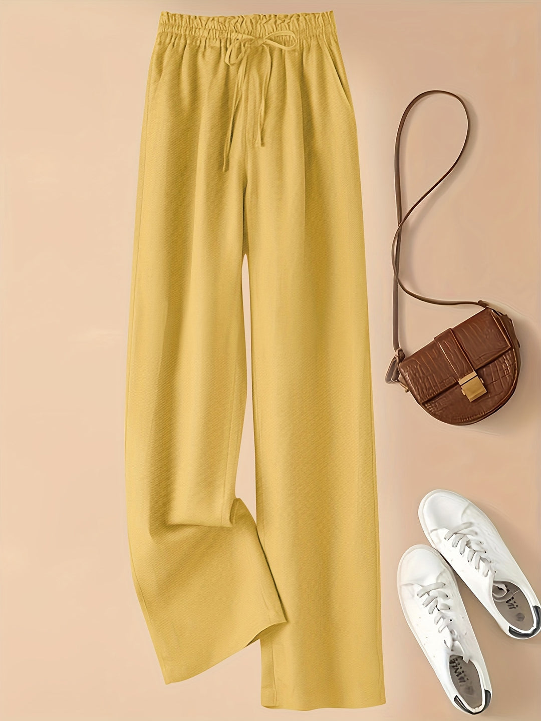 Eva | Elastic Waist Wide Leg Pants