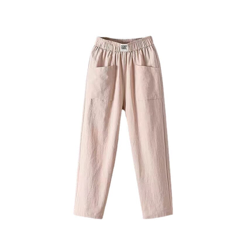 Luna | Cotton and Linen Trousers with Elasticated Waist