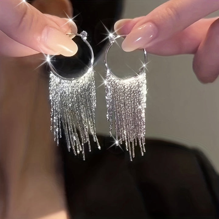 Stella | Sparkling Tassel Dangle Earrings