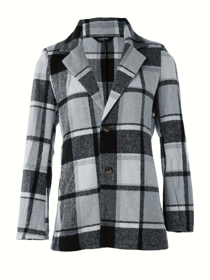 Isla | Plaid Button-Down Lapel Coat