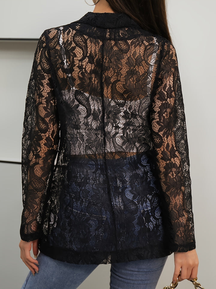 Liana | Floral Lace Lapel Blazer