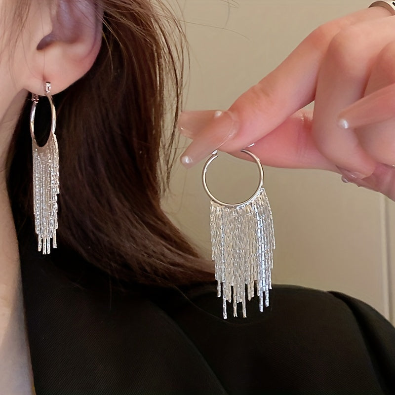 Stella | Sparkling Tassel Dangle Earrings