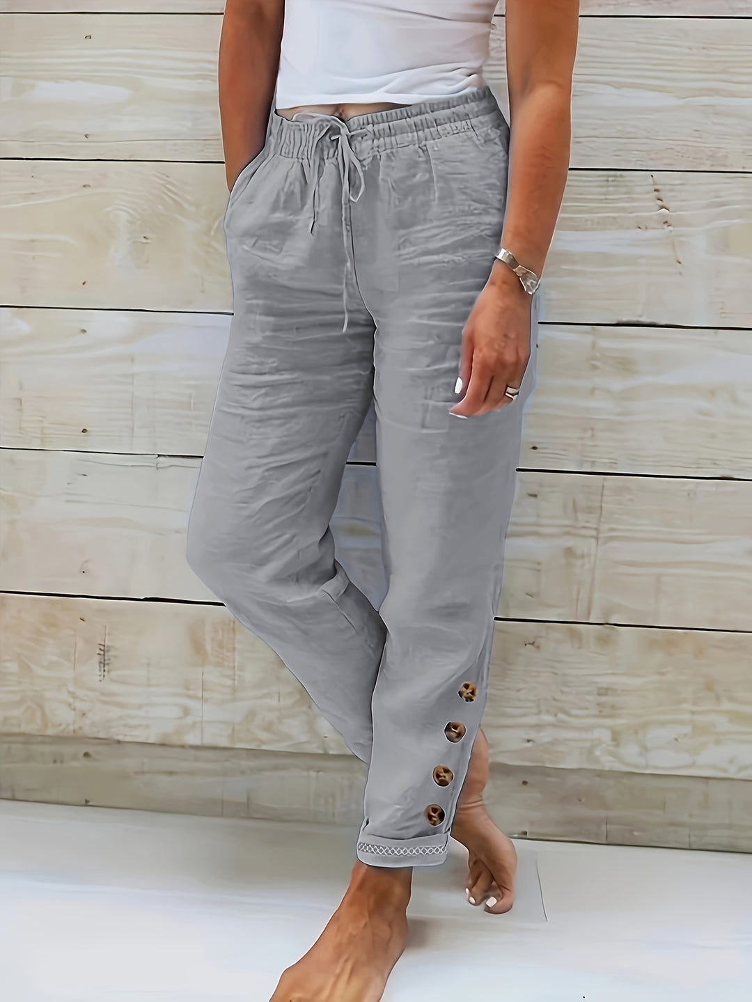 Grace | Drawstring Cotton Pants