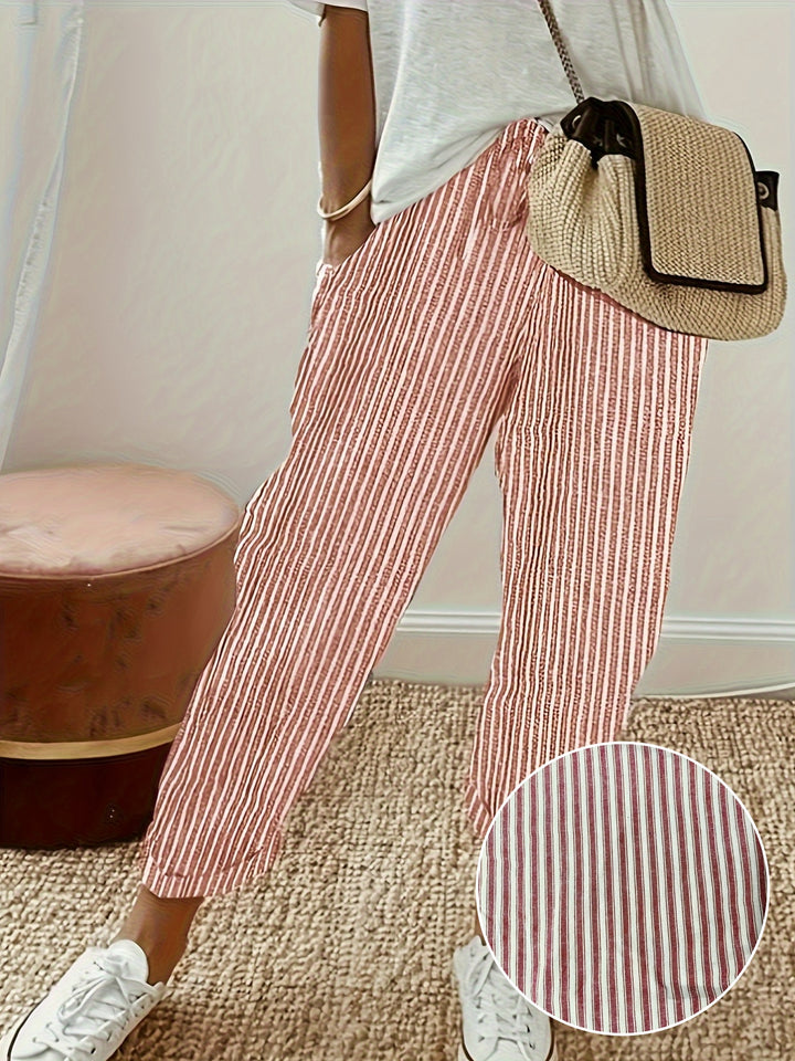 Ella | Striped Drawstring Pants