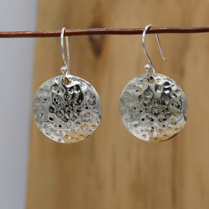 Nova | Vintage Hammered Round Dangle Earrings