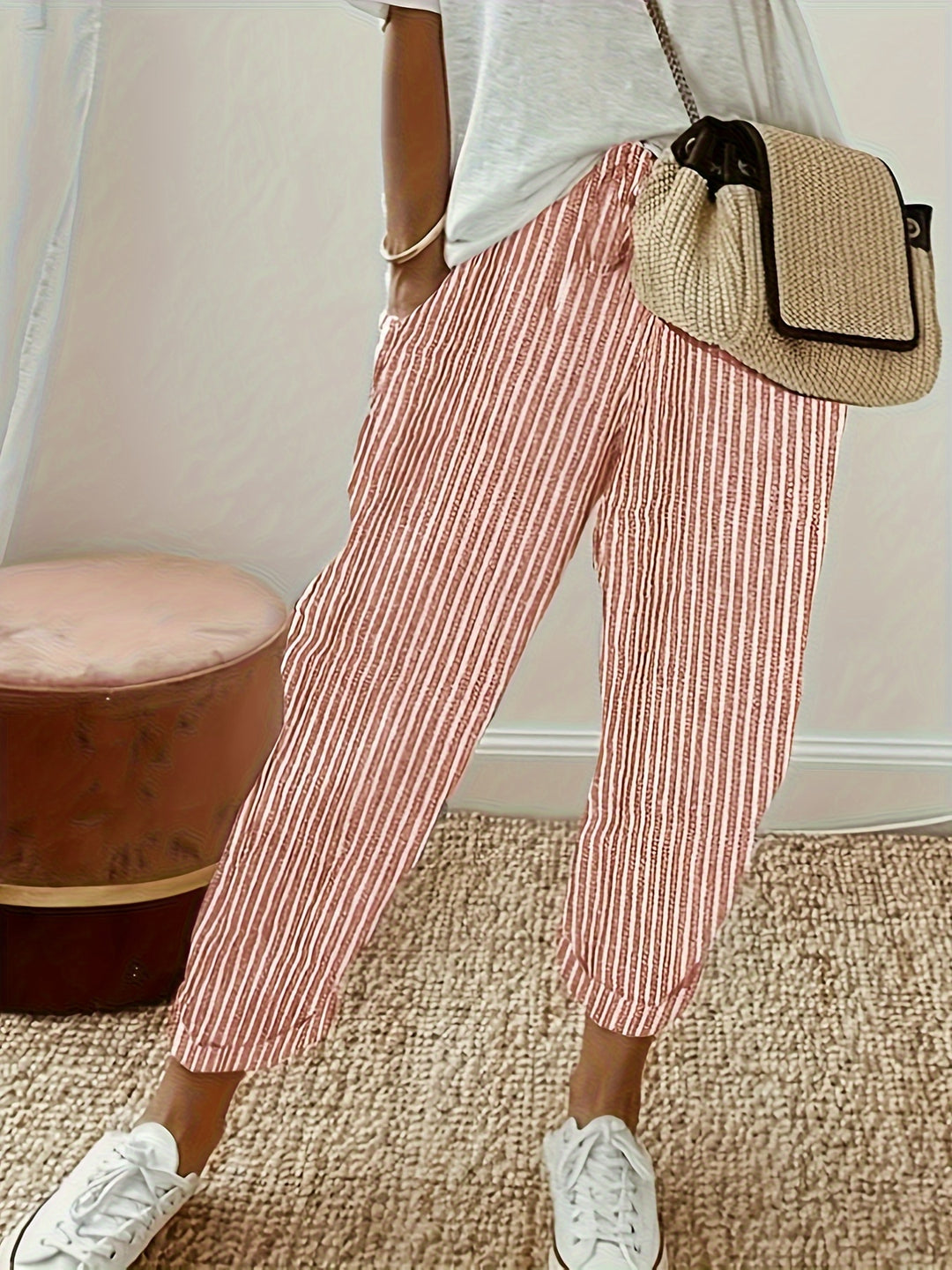 Ella | Striped Drawstring Pants