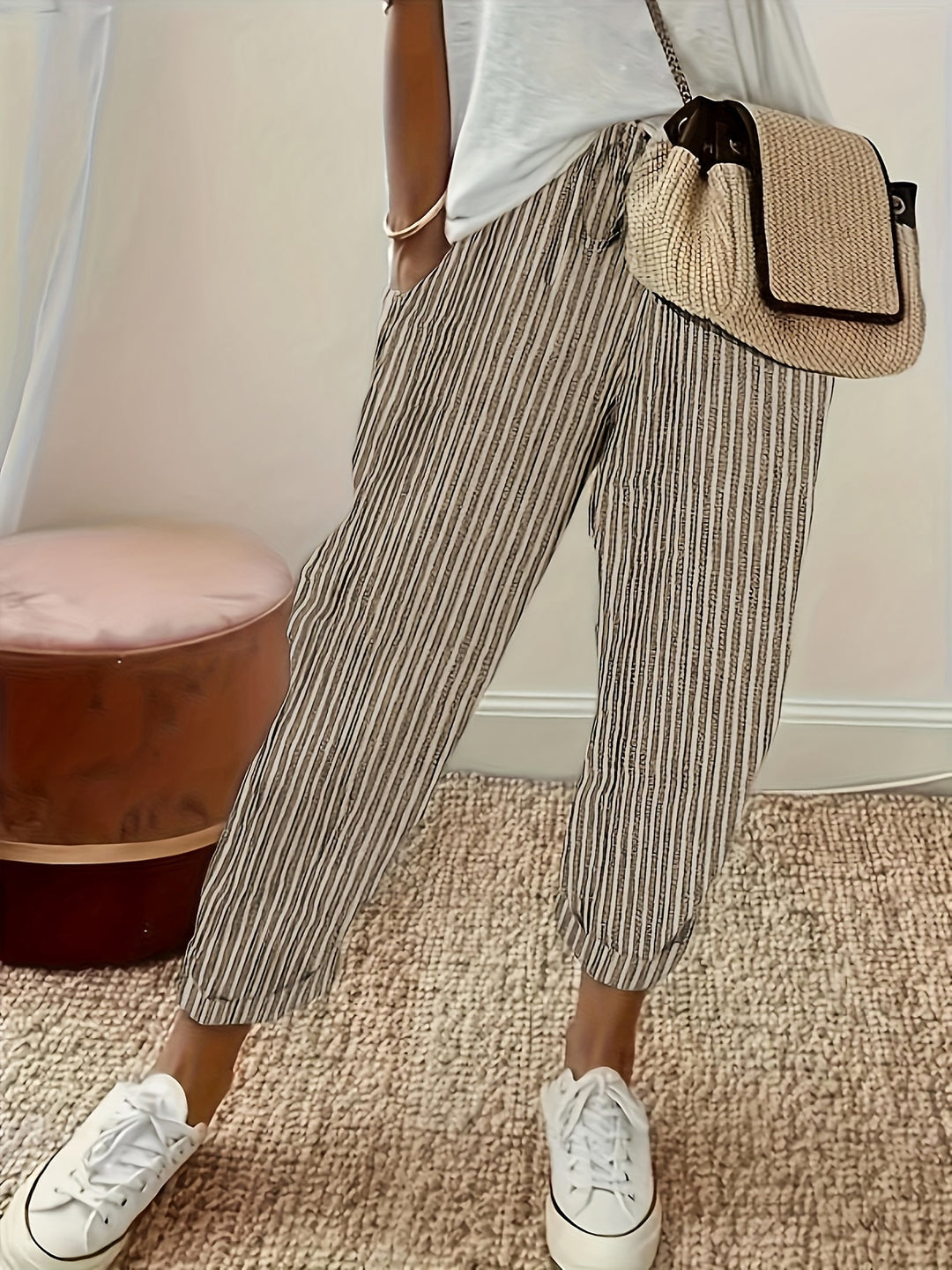 Ella | Striped Drawstring Pants