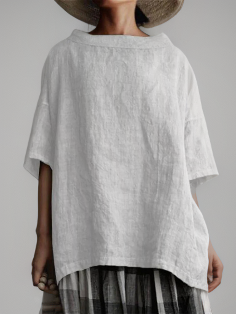 Victoria | Vintage Oversized Tunic with Boat Neckline