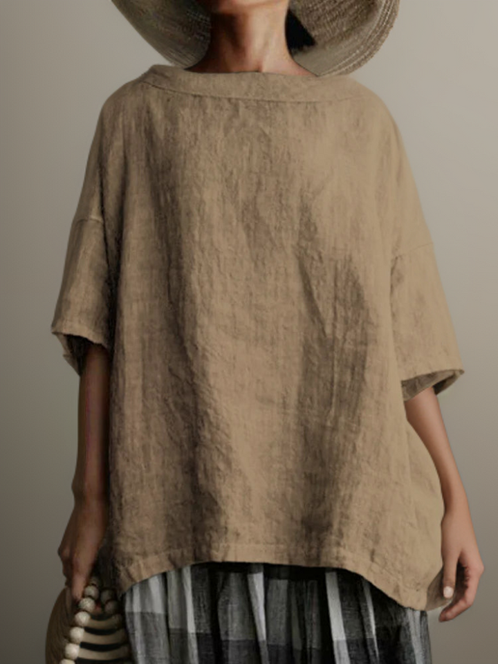 Victoria | Vintage Oversized Tunic with Boat Neckline