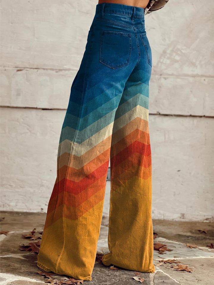 Caterina | Retro Wide Chevron Pants